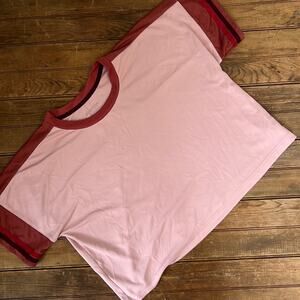 Burton womens  pink cropped Luxemore T shirt  top size large